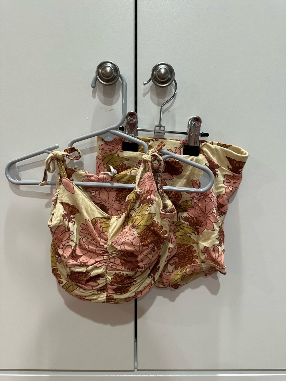 kate quinn Retro Floral Tie-Shoulder Crop Top & Bummie Set